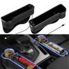 Car Seat Side Pocket Console Box Gap Storage Holder with USB Illumination Light for Driver and Passenger Set of 2 Seats, (Black)