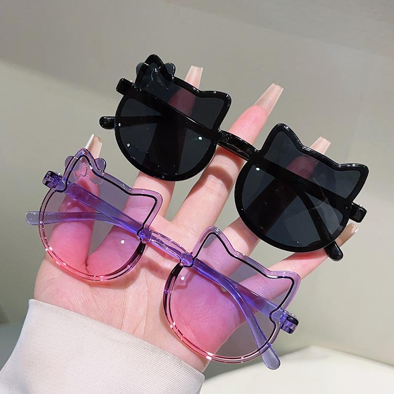 25 Irregular Sweet Bow Cat Frameless Sunglasses Princess Style Fashion Children's Fun Baby Sunglasses