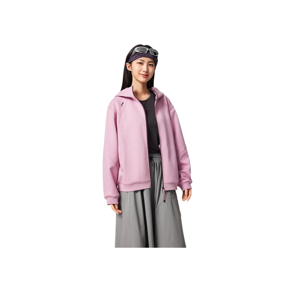 Li Ning Fitness Series Antibacterial Anti-Static Loose Hoodie Logo Jacket Women Outerwear AWDVH16-3