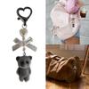 Handmade Bowknot Keychain Bear Cat Pendant Keyring Fashionable Bows Phone Lanyard Ornament Accessory for Keys Bag Purse