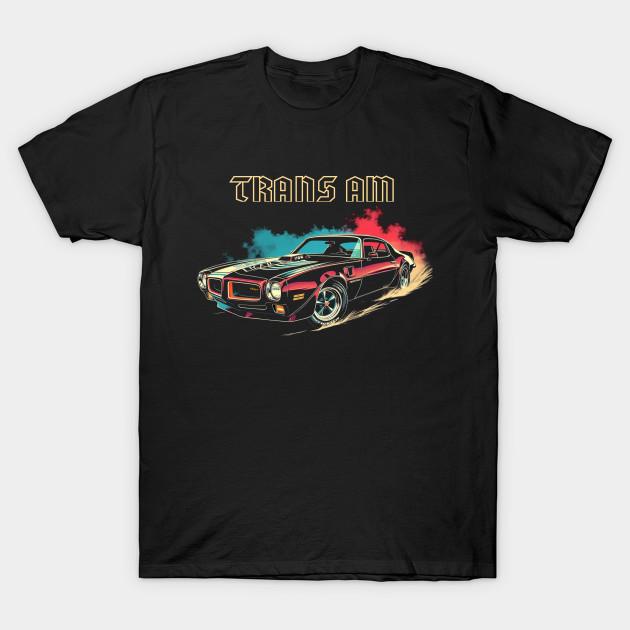 

Men Black Print T-shirt 1973 Trans Am Retro Muscle Car Art No-Cut Transfer Paper Print Cotton Tshirt 3XL