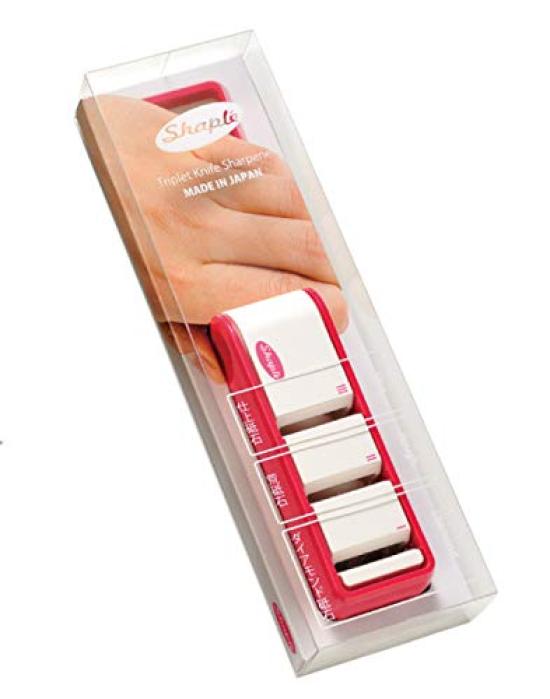 Fuji Cutlery Diamond Triple Rose Made in Easy Dry Diamond Ceramic Extra Finishing Compact Shaple Sharpener, Pink, Japan, Sharpener, Type, Whetstone,