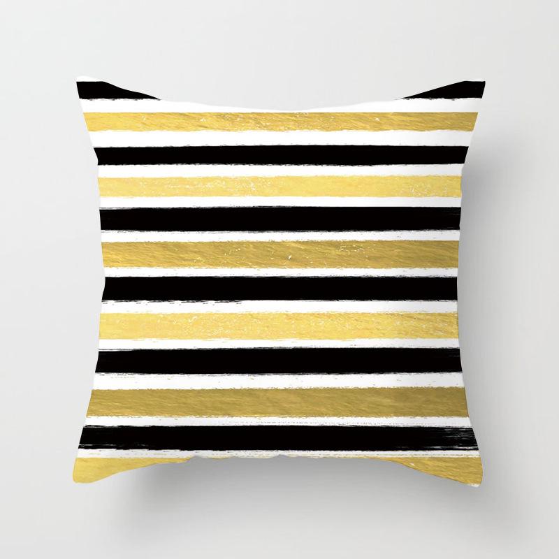 Home Products New Black Geometric Sofa Pillow Cushion Cover Digital Printing Office Cushion Cover