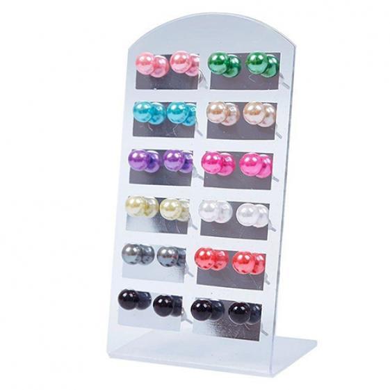 Women's 12 Pair Ear Stud Faux Pearl Round Ball Earrings Set Eardrop Multi-color