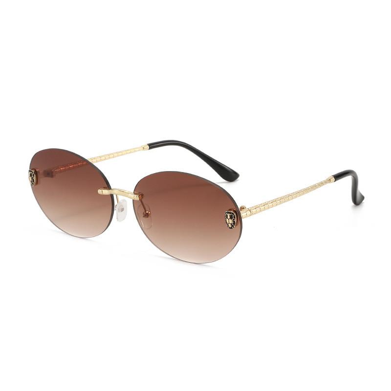Retro Oval Frame Sunglasses For Women Uv400 Protection Summer Fashion Accessories