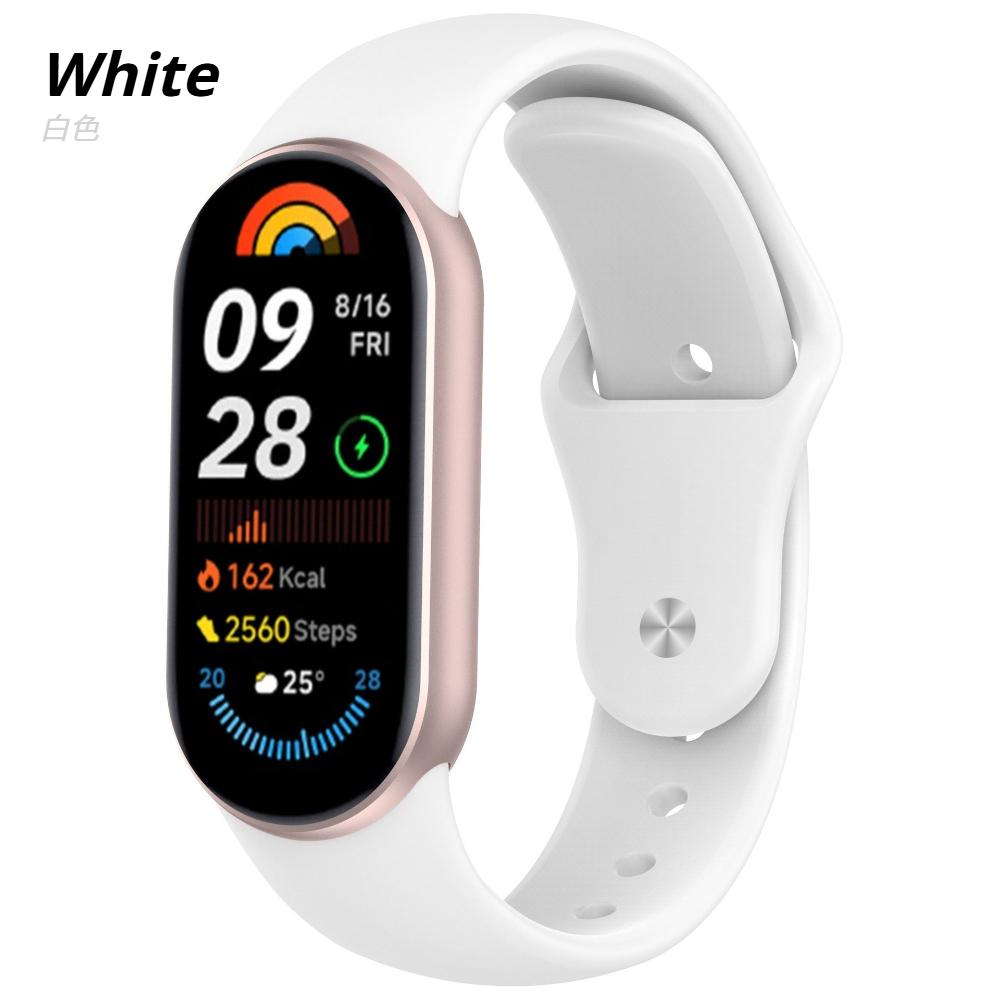 Silicone Solid Color Strap For Xiaomi Mi Band 10 9 8 Strap NFC Sport Rubber Bracelet Wristband for Xiaomi Smart Band 8 9 10 watch band