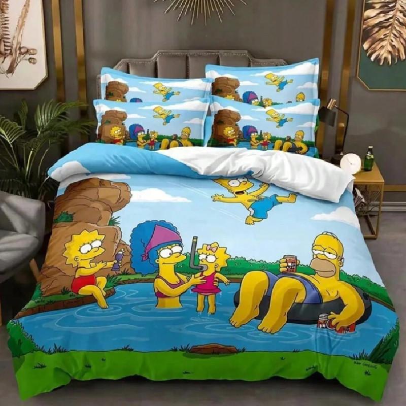 Pattern Simpsons The Digital Print Duvet Cover Pillowcase Set Bedding Bedroom