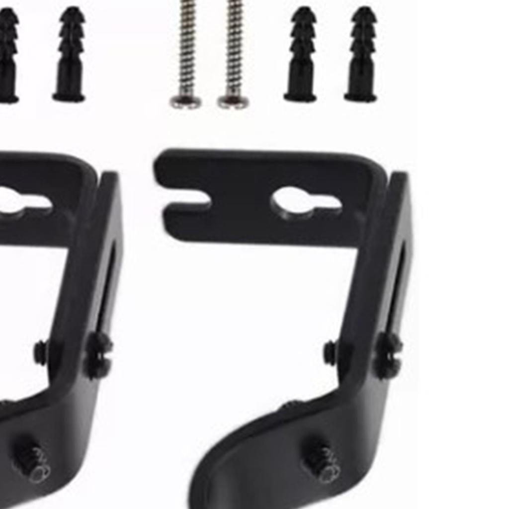 3PCS Adjustable Curtain Rod Brackets Iron Curtain Rod Support Hanger for Wall Black
