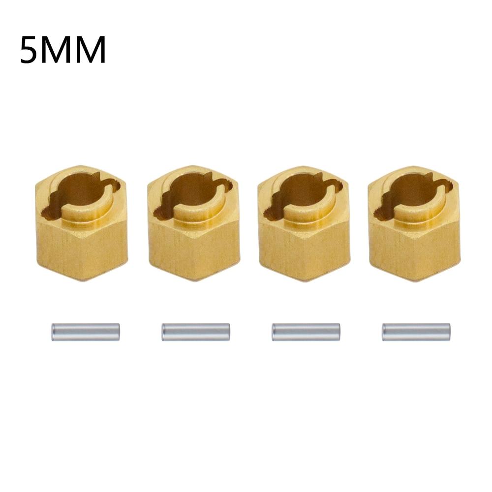 4Pcs 7mm Brass Wheel Hex Hub Extender Adapter 4/5/6mm For TRX4M Bronco Defender 1/18 RC Crawler Car Model Parts