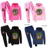 Minecraft Hühner-Jockey Kinder Cartoon Hoodie und Hose Set Aus Baumwolle Für Lässige Winterkleidung
