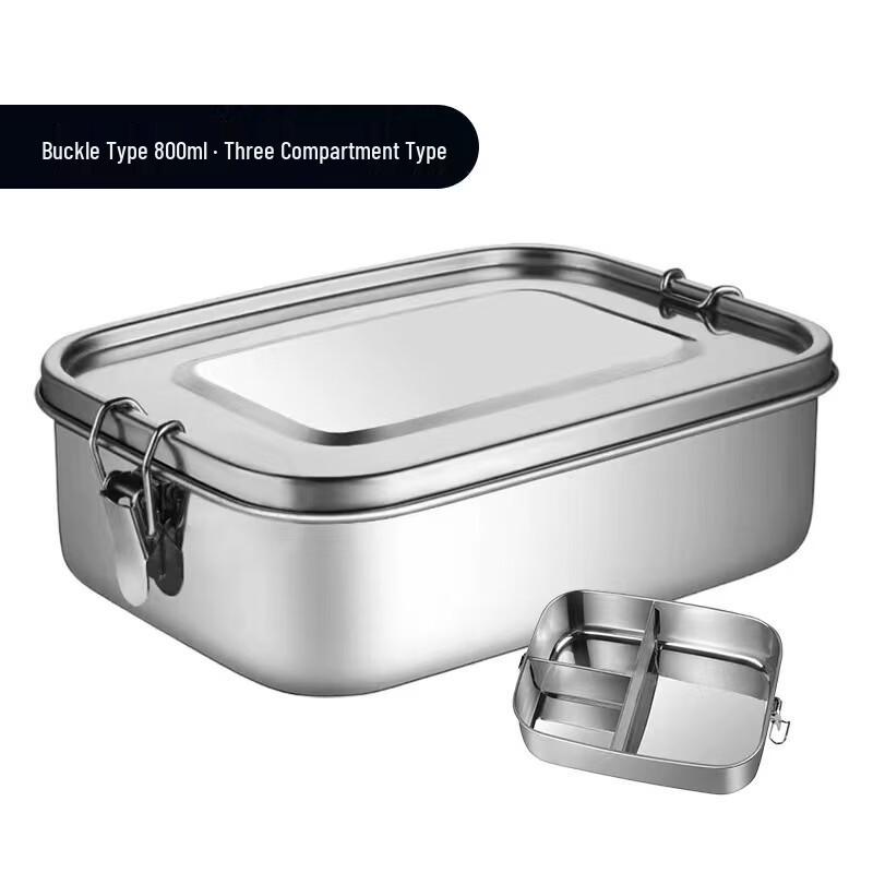 

ZISIZ Kids Divided Stainless Steel Bento Box