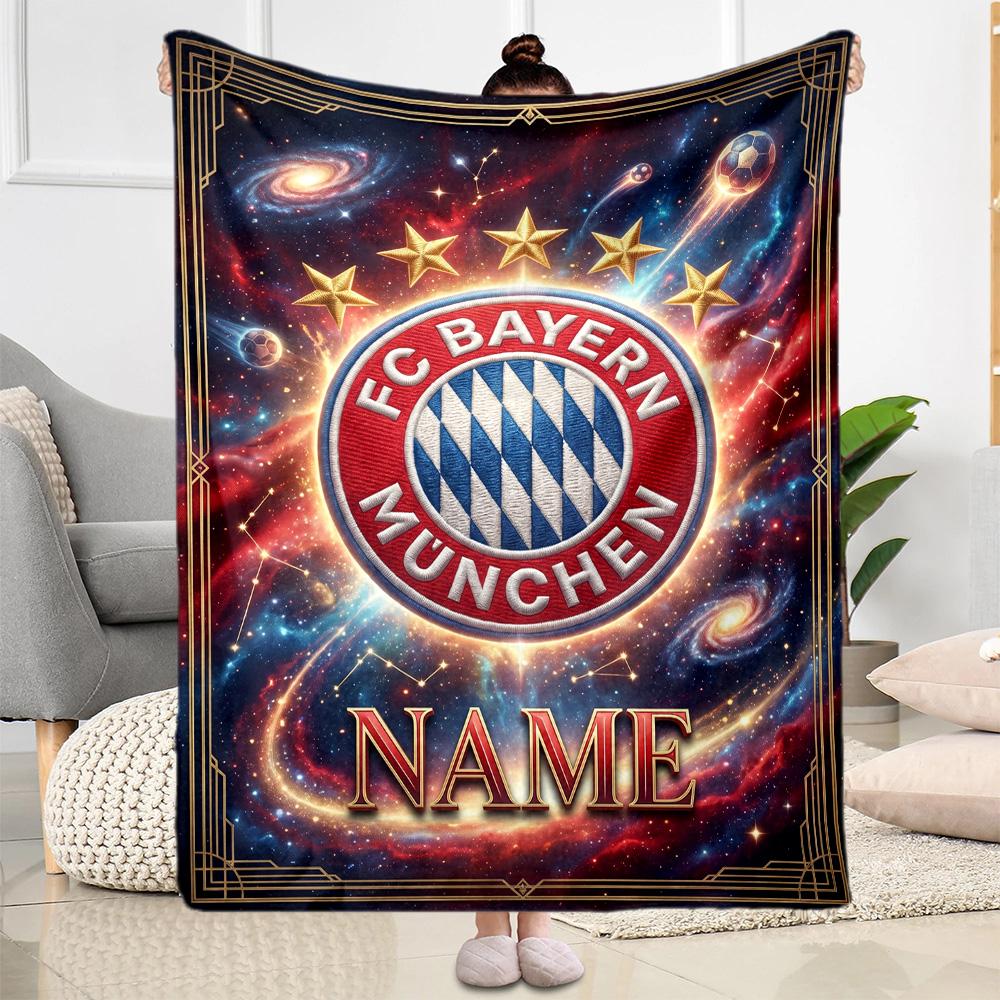 Bayern Munich Dreams Personalized Name Blanket Throw Customizable Blanket Durable Comfort Suitable for Bedding Sofa Living Room Picnics