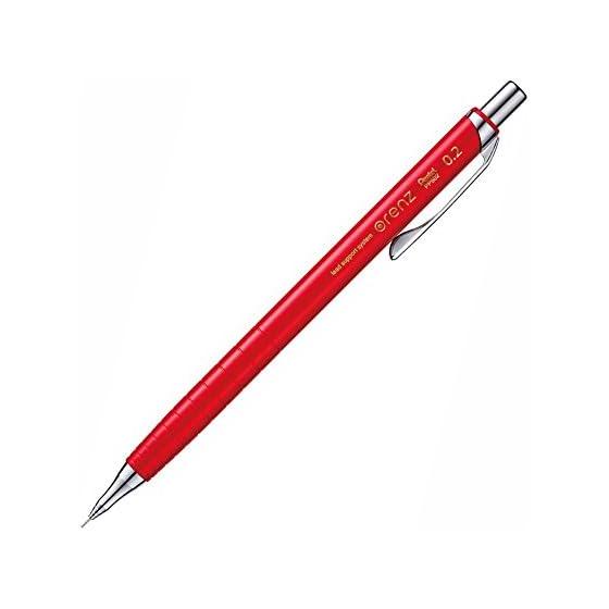 Pentel Orenz Mechanical Pencil XPP502-B, 0.2mm Red - Unbreakable Lead Mechanical Pencil with Orenz System, 0.2mm Lead Diameter