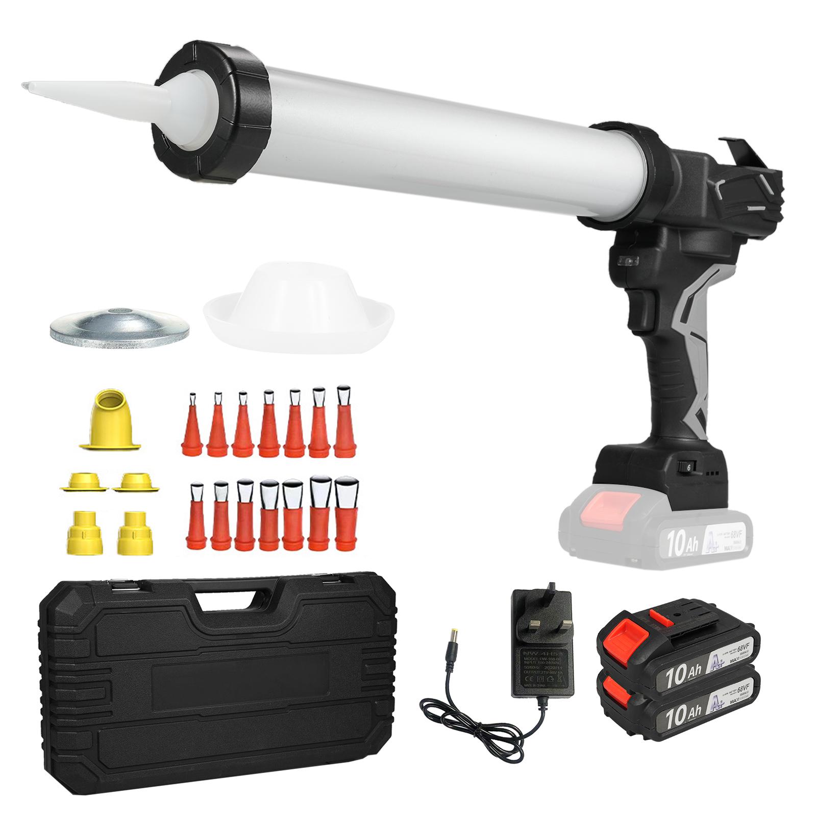 

21V 68VF Акумуляторна машина для герметизації з алюмінієвою трубкою, живленням від батарейок, електричний герметичний клей UK Plug & 2 Battery чорний білий колір