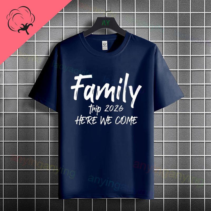 Funny Family 2026 Cruise Graphic Tshirt With Making Memories For A Lifetime Design Pure Cotton Short Sleeve Casual Tshirt