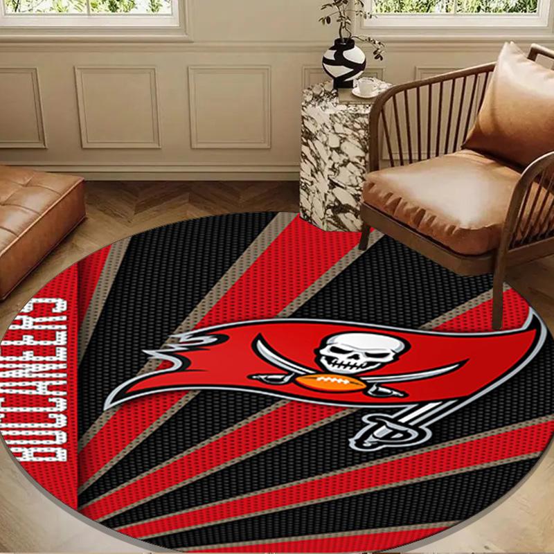 Buccaneers Team Spirit Round Mat, Anti-slip Circle Carpet Chair Rug For livingroom,Bedroom, Doormat Home Decor Gift Christmas Gifts