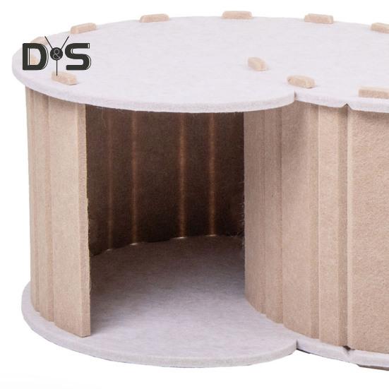 Large Cat Tunnel Bed Felt Cat Nest Detachable Cat Hideaway Nap Rest Bed Cat Cave House Pet Playing Tunnel