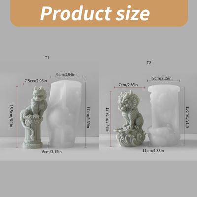 Statue Moulds Silicone Crafting Molds Animal Lion Shape Candle Molds Ornament Moulds Silicone Texture for Hand-Making
