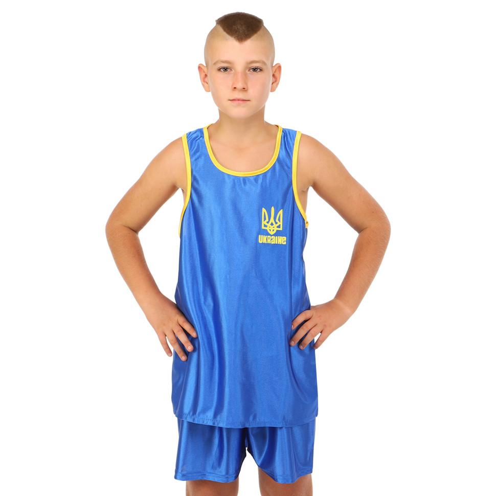 

Форма боксерська дитяча майка та шорти UKRAINE Україна CO-8941-BL XL