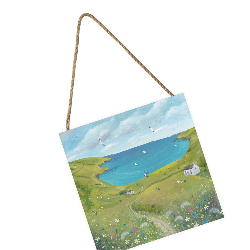 Julia Crossland Along The Coast Path Wooden Block