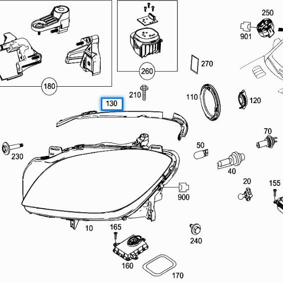 Mercedes-Benz GL/GLS W166 Headlight Seal Strip 1668260000 1668260100