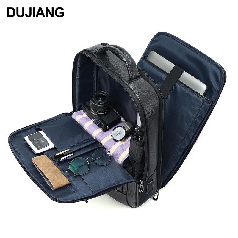 Men's Luxury Cowhide Business Laptop Backpack, 15.6", for Work and Travel