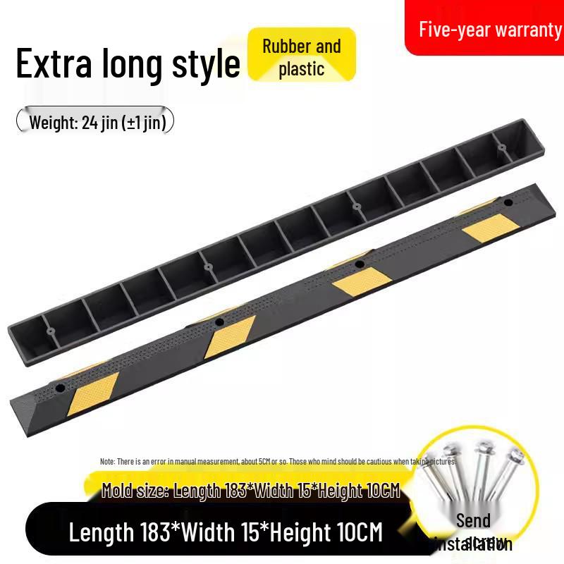Rubber & Plastic Wheel Stopper: Parking Space, Garage, or Parking Lot Anti-collision Positioner.