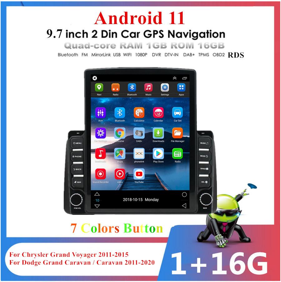 9.7" Vertical Android 11 Stereo Radio GSP Wifi For Chrysler Grand Voyager 11-15