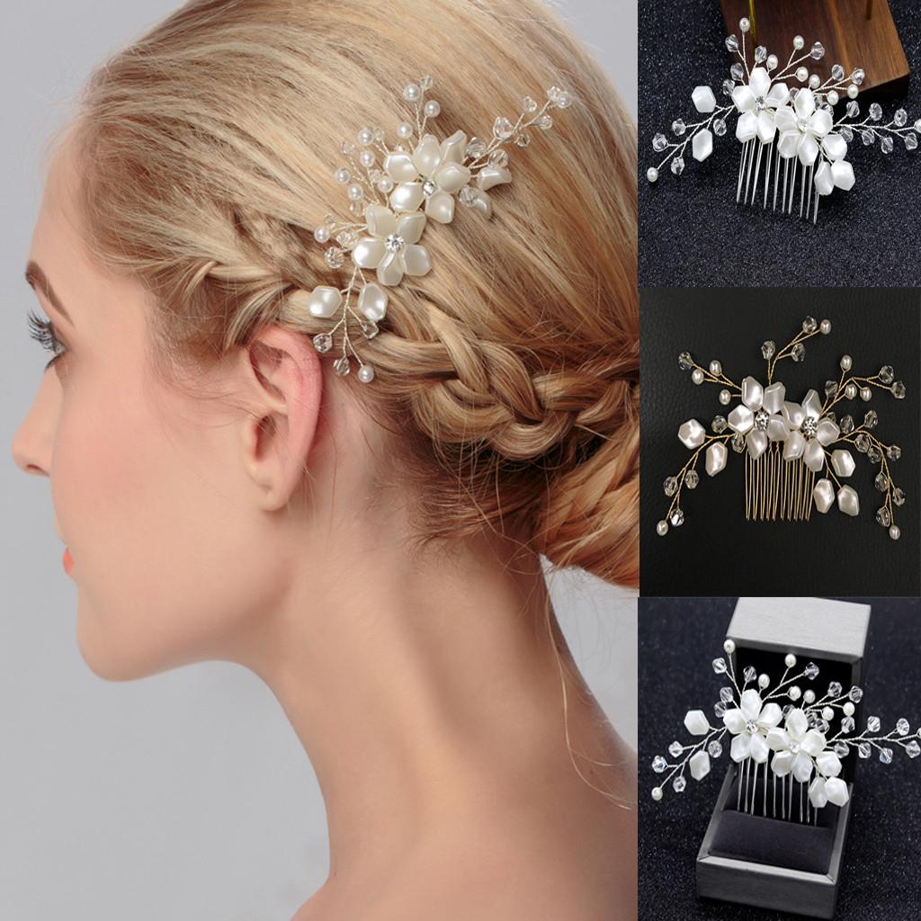 

[ТР] Кристалл Жемчужный Цветок Волосы Заколка Заколка Расческа Свадьба Свадебная Подружка Невесты Аксессуар для Волос