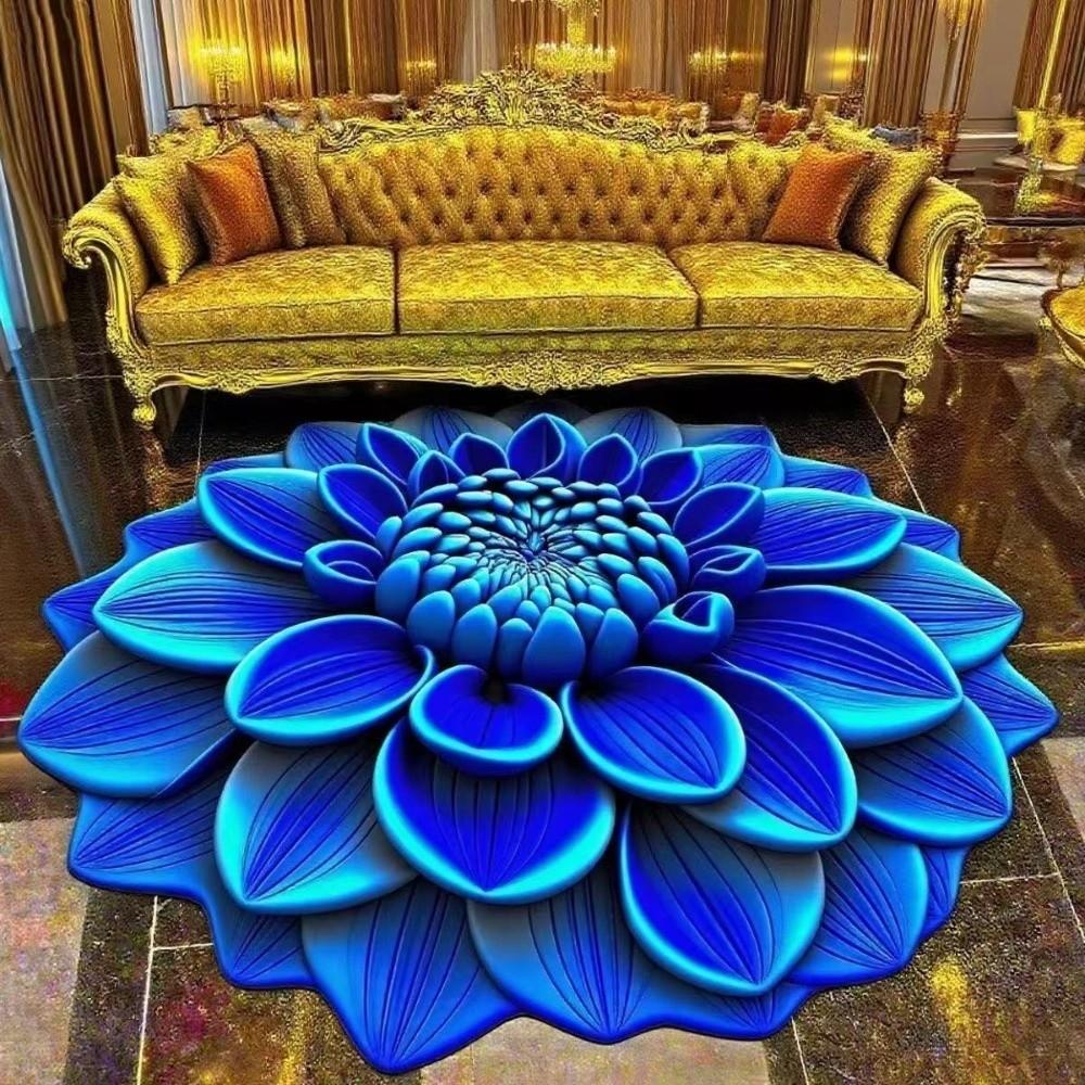 Special-shaped 3D Flower Carpet Non-slip Bathroom Floor Mat for Living Room Tea Table Bedside