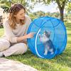 Ausbruchsicherer Katzen-Tunnel Pop-Up Rollgehege, Faltbarer Outdoor Katzengehege Spielzelt, Atmungsaktives Netz Haustier Kleintier Spielhof Bewegungsballkäfig