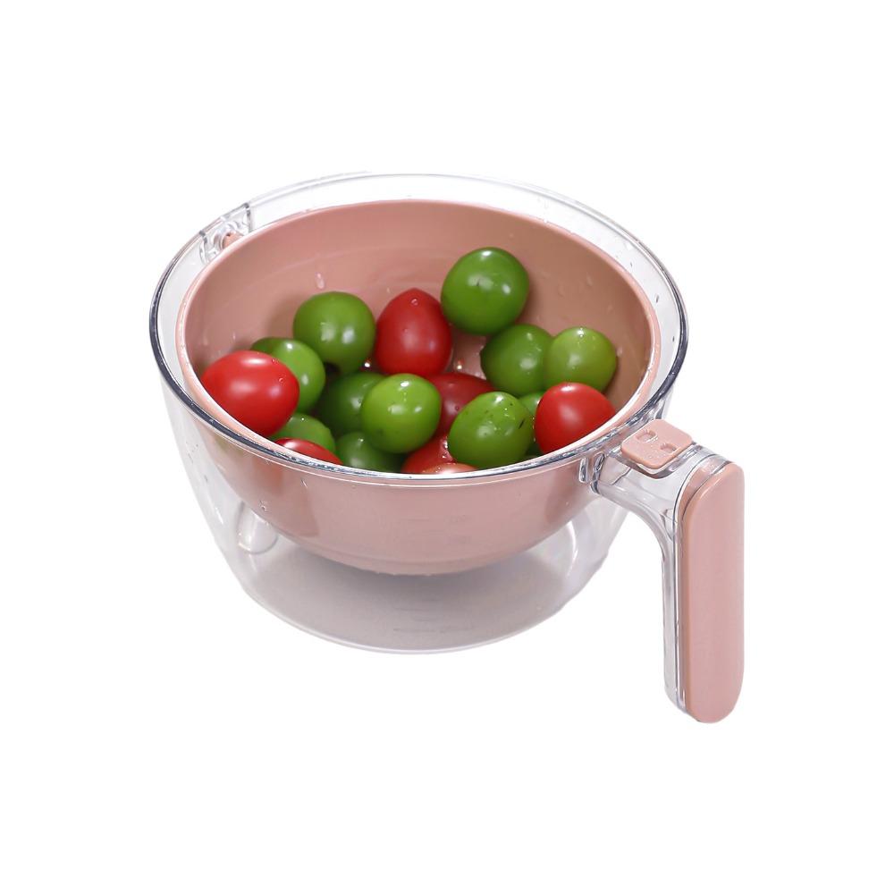 

Rotatable Rice Washing Basket Double Layer Draining Basket Cooking Preparation коричневый