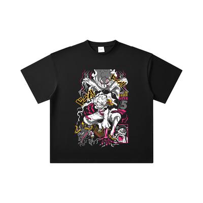 260 GSM Double Yarn 32 Count 100% Cotton One Piece V23 Luffy Gear Print Unisex Heavy Cotton T Shirt