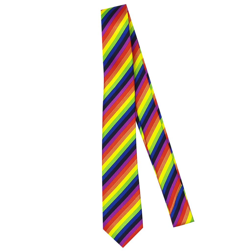 

Полиэстеровый полосатый галстук с радужным узором для мужчин и женщин, подходит для повседневной и официальной одежды StyleA