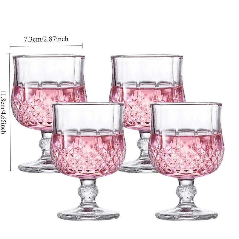 Champagne Glass Creative Glass Cups Bar Diamond Carved Cocktail Glass Household Red Wine Glasses Exquisite Spring Festival Gifts