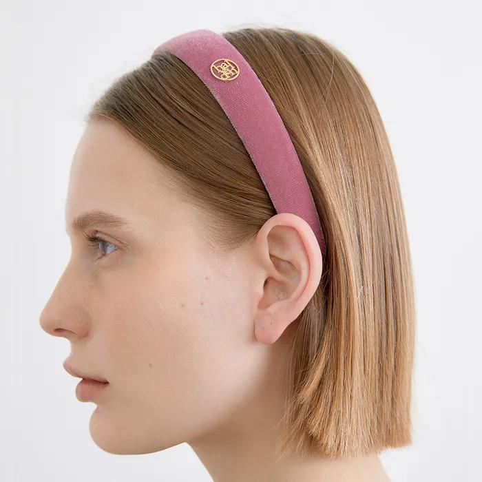 Flat Velvet Hairband (H017_light Pink)