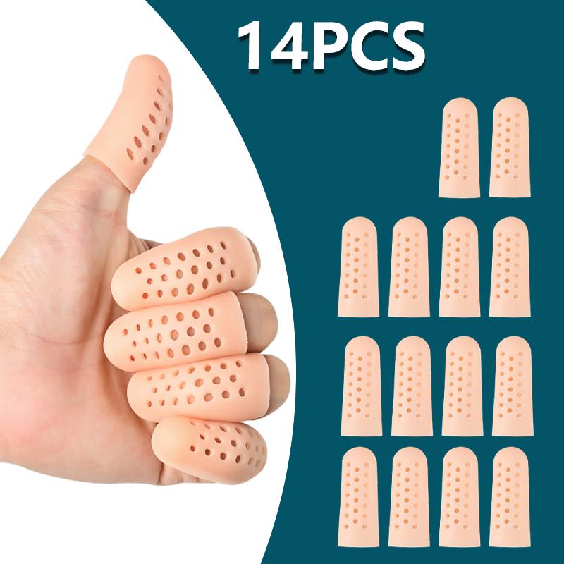 

14pcs/set Silicone Finger Cots for Thumb/Fingertip Protection Ideal for Arthritis Cracking Blisters Callus Hangnail Relief