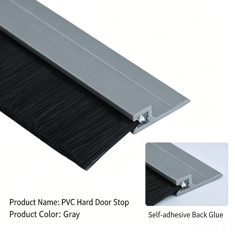 Door Bottom Seal Brush Durable PVC Sealing Strip Anti-Insect Dust Proof for Sliding Garage Door Weather Stripping
