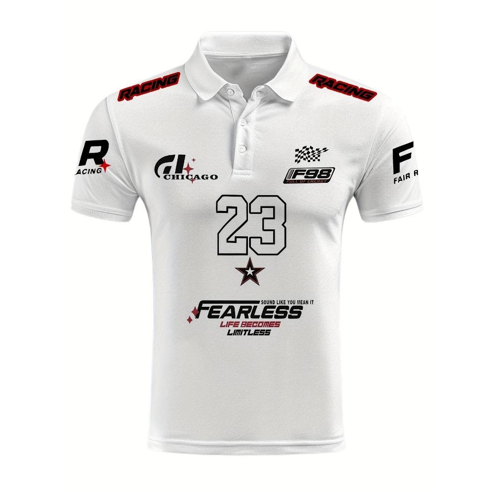 

Numbers and letters pattern 3D digital printing men s fashion versatile polo shirt short-sleeved men s summer daily outdoor tops 5XL