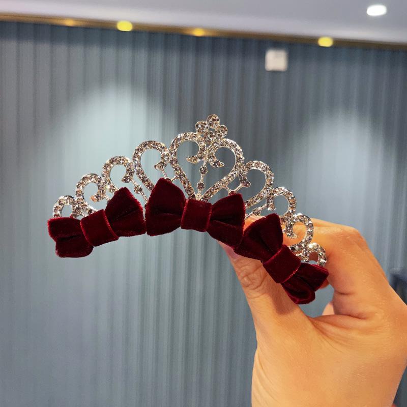 Korean Rhinestone Crown Hairpin - Princess Costume Hair Accessory for Girls