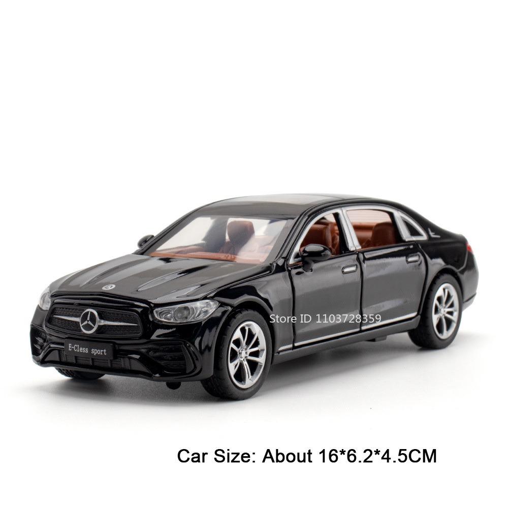 

1:32 E300L C260L Model Toy Cars Alloy Diecast Sound Light Doors Opened Pull Back Rubber Tires Ornament Car Models for Kids Gifts