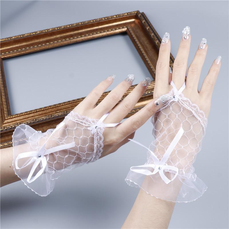Outdoor UV Protection Cycling Gloves Touch Screen Compatible Lace Breathable Lightweight Mesh Fabric Gloves for Women