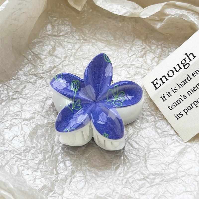 Romantic Frangipani Hair Clips with Printed Hairpins and Flower Hairpins for The Back of The Head