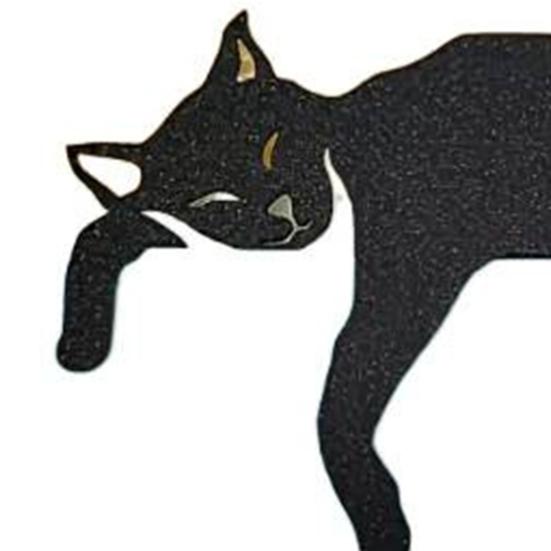 Festive Door Decor 3D Printed Sleeping Cat Top Decor, Lazy Kitten Silhouette Ornament, Self-Adhesive Cartoon Indoor Home Ornament Animal for