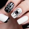 Nail Art Piece Halloween Spider Pattern French Central European Square Wearing Nail Patch