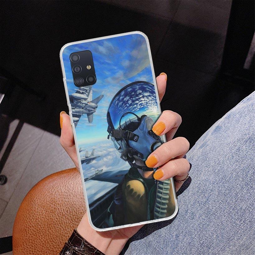 Military Aircraft Warship Fighter Phone Case For Samsung Galaxy A52 A32 A22 A12 A51 A31 A50S A30S A20S A10S Note 20 Ultra 10 Plu