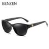 BENZEN Polarized Sunglasses Women Brand Designer Retro Cat Eye Female Sun Glasses For Driving Shades  UV 400 Black 6131B