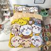 Cartoon Chiikawas Cute Themed Bedding Set Colorful Print Polyester Student Dormitory Bed Sheet Quilt Cover Kid Gift Home Textile