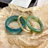 3Pcs Smudged Round Bracelet Wide Design Geometric Bangles New Resin Alloy Bangles Set  Jewelry