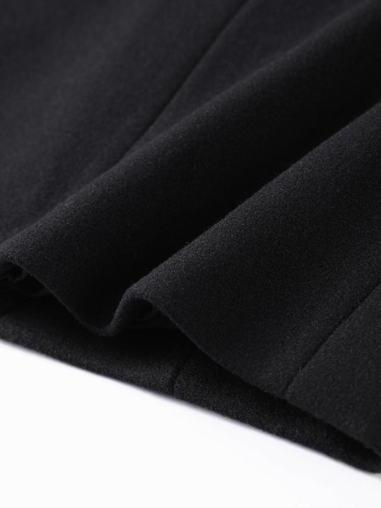 Damen Einreihiger Taillenbetonter Schultergepolsterter Mantel Damen Langer Modischer Warmer Mantel Schwarz 2025 Neue Kollektion